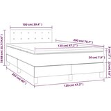  Box spring postelja z vzmetnico krem 120x200 cm blago, (20727060) | Shoptok.si