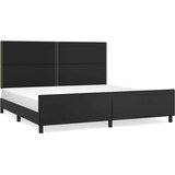  Posteljni okvir z vzglavjem črn 200x200 cm umetno usnje, (20735431) | Shoptok.si