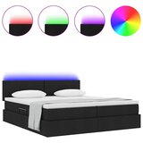  Krevet S LED lampica s uzglavljem Crna 180 x 200 cm tkanina | shoptok.hr