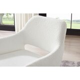 Livetastic Naslanjač Bouclé, Bela | Shoptok.si