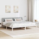  Okvir kreveta s uzglavljem Bijela i svijetlosiva 200 x 200 cm | shoptok.hr