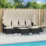 Maison Chic Seti vrtnega pohištva - Vrtna garnitura - Vrtni pohištvo set 5-delna z blazinami črn poli ratan, (21818883) | Shoptok.si