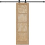  Klizna vrata Prirodna i crna 61 x 198,5 cm Masivna borovina | shoptok.hr