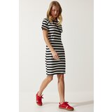  Women's Black and White Crew Neck Striped Knitted Dress Cijene