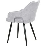 MID.YOU NASLANJAČ, les, kovina, tekstil svetlo siva | Shoptok.si
