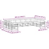  Set vanjskih sofa 10 kom. Prirodna i antracit Smeđa 483 x 247,5 x 73 cm | shoptok.hr