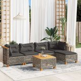 6-dijelni set vrtnih sofa od poliratana s jastucima sivi | shoptok.hr