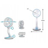  baterija. led podesivi stolni ventilator usb 44cm plavi | shoptok.hr