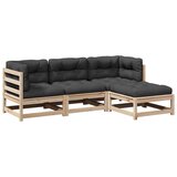  The Living Store Vrtna sedežna garnitura 4-delna z blazinami trdna borovina - Vrtna Sedežna Garnitura, (21447005) | Shoptok.si
