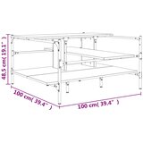  Stolić za kavu crni 100 x 100 x 48,5 cm od konstruiranog drva | shoptok.hr