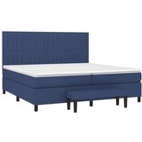 vidaXL Box spring postelja z vzmetnico moder 200x200 cm blago, (20895390) | Shoptok.si