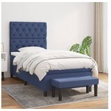 vidaXL Box spring postelja z vzmetnico moder 80x200 cm blago Cene