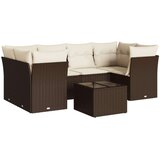 vidaXL 7-dijelni set vrtnih sofa od poliratana s jastucima smeđi | shoptok.hr