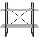 vidaXL ormarić za knjige s 2 razine boja betona 80x30x70 cm od iverice | shoptok.hr