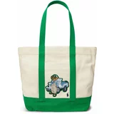 Polo Ralph Lauren Shopper torba sivkasto bež / mornarsko plava / svijetloplava / zelena