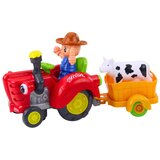  Interaktivni farmerski traktor s prikolicom, figurom krave, svjetlima i zvukovima | shoptok.hr