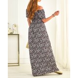 Resti Women's maxi dress a'la hiszpanka in floral pattern in black- Clothing | Shoptok.si