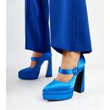 Gemre Blue pumps on a high block heel Mikea | ePonuda.com