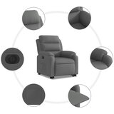  Električni naslonjač na podizanje od tkanine tamnosivi | shoptok.hr