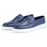 Ducavelli Trim Genuine Leather Men's Casual Shoes Loafers, Lightweight Shoes, Summer Shoes Navy Blue. Cene