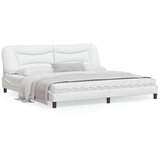  Okvir za krevet s uzglavljem bijeli 200x200 cm od umjetne kože | shoptok.hr