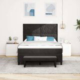 Box Spring krevet s madracem i klupom crni 140x200 cm baršun | shoptok.hr