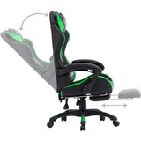 In Racing stol z oporo za noge zeleno in črno umetno usnje | Shoptok.si