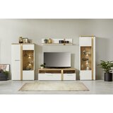 Hom`in vitrina, barve hrasta, bela, visoki sijaj | Shoptok.si