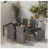  Zunanja jedilna garnitura 7-delna z blazinami poli ratan siva | Shoptok.si
