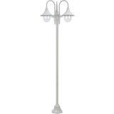 vidaXL vrtna trostruka stupna svjetiljka od aluminija E27 220 cm bijela | shoptok.hr