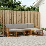  Set vanjskih sofa 5 kom. Prirodna i svjetlosiva Poliester Smeđa | shoptok.hr