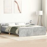  Okvir kreveta s uzglavljem i podnožjem boja betona 140x190 cm | shoptok.hr