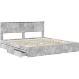  Krevet s od storage s uzglavljem Betonski sivi 200 x 200 cm | shoptok.hr