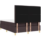  LED Box Spring Krevet Tamno smeđa 140 x 200 cm tkanina Slike