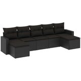  7-dijelni set vrtnih sofa od poliratana s jastucima crni | shoptok.hr