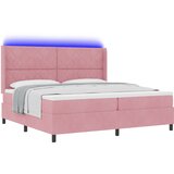 vidaXL Box spring krevet Ružičasta 200 x 200 cm Baršun - Ružičasta 200 x 200 cm Dizajn s rombovima | shoptok.hr