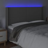  LED uzglavlje sivo 163x16x118/128 cm od umjetne kože | shoptok.hr