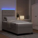 Box Postelja s podstavljanjem z vzmetnico in LED svetlobo Taupe 100x200 cm Tkanina, (22067041) | Shoptok.si
