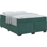  Posteljni okvir z vzmetnico Temno zelena 140 x 200 cm Žamet | Shoptok.si