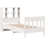 vidaXL Posteljni okvir brez vzmetnice bel 90x200 cm trdna borovina | Shoptok.si
