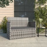 vidaXL Vrtna klop z blazinami siva 105 cm poli ratan Cene