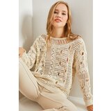 Bianco Lucci Women's Seasonal Openwork Knitwear Sweater Cene