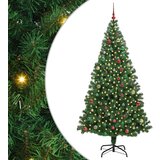 vidaXL Umjetno božićno drvce Zelena 210 cm PVC i Čelik i Plastika | shoptok.hr