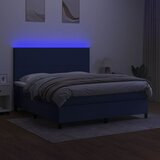  box spring s madracem LED plavi 180x200 cm od tkanine | shoptok.hr