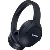 Canyon OnRiff 10, Canyon Bluetooth headset,with microphone,with Active Noise Cancellation function, BT V5.3 AC7006, battery 300mAh, Type-C charging plug, PU material, size:175*200*84mm, charging cable 80cm and audio cable 150cm, Black, weight:253g - CNS-C