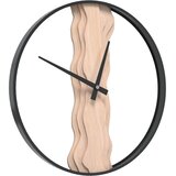  Zidni sat smeđi Ø 35 cm od željeza i hrastovo drvo | shoptok.hr