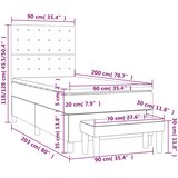  s oprugama i madracem crni 90x200 cm od tkanine | shoptok.hr
