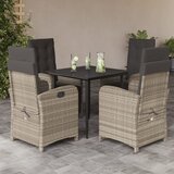  5-dijelni vrtni blagovaonski set od poliratana s jastucima sivi | shoptok.hr