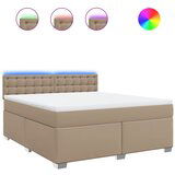 vidaXL Box spring postelja z vzmetnico kapučino 180x200cm umetno usnje, (21309590) | Shoptok.si
