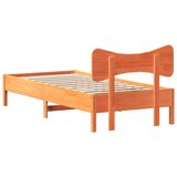 vidaXL Posteljni okvir brez vzmetnice voščeno rjav 100x200 cm borovina | Shoptok.si